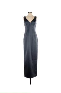 ABS by Allen Schwartz Damen verziertes V-Ausschnitt Kleid grau blau Größe 6 - Bild 1 von 6