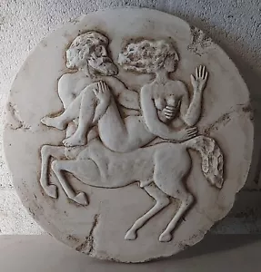 Greek Italian Sculpture Centaur Kidnapping Of Dejanira Wallplaqe Home Decor 44cm - Foto 1 di 3