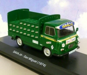 1/43 DIECAST 1974 SAVA J4 (MORRIS COMMERCIAL J4) CRATE/BOTTLE TRUCK SAN MIGUEL - Picture 1 of 3