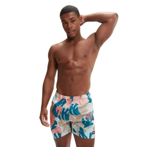 Speedo Men's Prime Leisure 16" Watershort - Peacock/Fresh Blue/Cupid Coral/Sadd - Picture 1 of 6