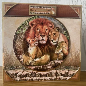 Handmade 6"x6" Lions Themed "Have a Roarsome Day" Card - Picture 1 of 4