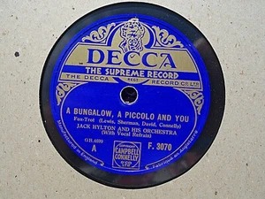 JACK HYLTON - A Bungalow, A Piccolo And You / Underneath Arches 78 rpm disc (A+) - Picture 1 of 1