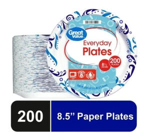 Platos de papel desechables diarios de gran valor, 8,5", 200 unidades - Imagen 1 de 8