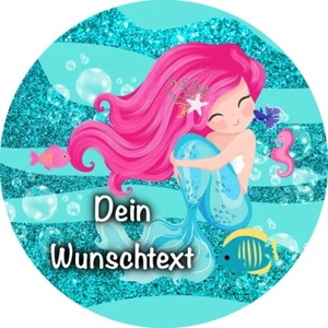 Meerjungfrau Tortenaufleger Party Deko personalisiert Geschenk Geburstag essbar - Bild 1 von 13