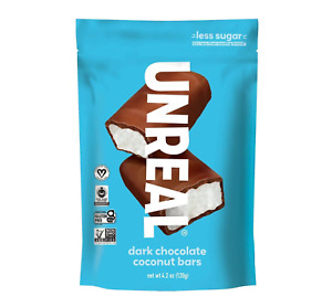 Unreal 4.2 oz. DARK CHOCOLATE COCONUT BARS Candy Bars Fair Trade ** BB 9/2024 **