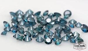 Natural Loose Diamond Round Blue Color VS/Si/I  mix 1 to 1.5 MM 10 Pcs lot - Picture 1 of 4
