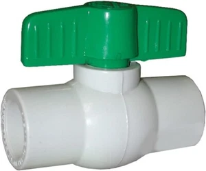 Jones Stephens 1-1/2 Zoll x 1-1/2 Zoll PVC gerades Kugelhahnventil mit Lösemittelenden - Bild 1 von 1