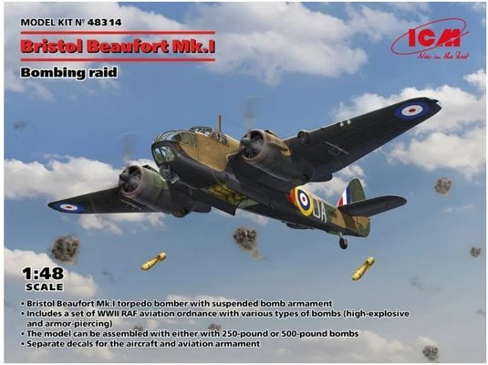 Bristol Beaufort Mk.I 1/48 - ICM 48314 - Immagine 1 di 1