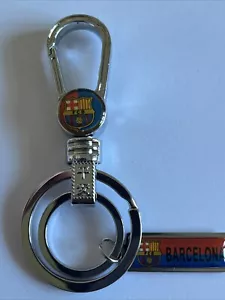 Barcelona Spanish Football Club Metal Two Sided Key Ring Belt Clip - Picture 1 of 5