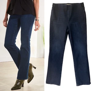 Soft Surroundings The Ultimate Denim Pull-On Bootcut Jeans Blue Nightfall Wash M - Picture 1 of 7