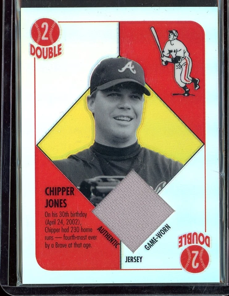 2003 Topps Chrome Red Backs Relics Jersey Refractor #CJ Chipper Jones - Image 1 of 1