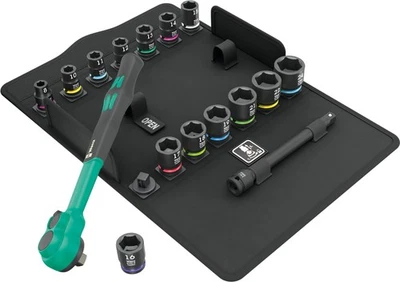 Wera 16 Piece ZykloP Comfort Ratchet Set 3/8 Drive Metric Tools 5005530001