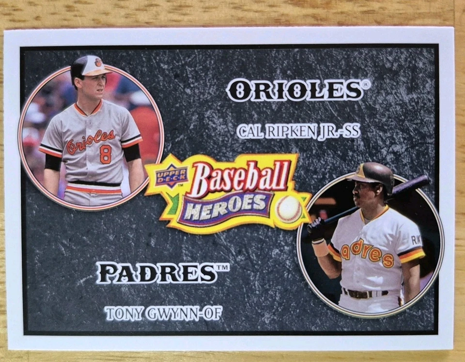 Cal Ripken & Tony Gwynn | 2008 Upper Deck Baseball Heroes #180 Black - Image 1 of 2