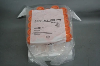NEW RACK OF 25 CORNING 50mL CENTRIFUGE TUBES PLUG SEAL CAP PP 430290 - Image 1 of 4