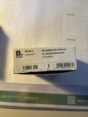 S.G. ZUST. Berker Modul 2 polarweiß 108009 Jalousie Zentralstück Drehknopf 21792 - Bild 1 von 3