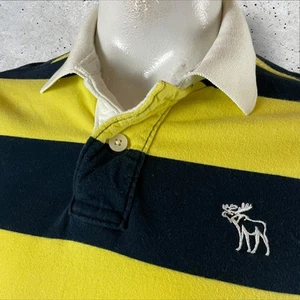Vintage Abercrombie & Fitch Rugby Shirt Men’s XL Muscle Yellow Blue Y2K 90s 182 - Picture 1 of 9