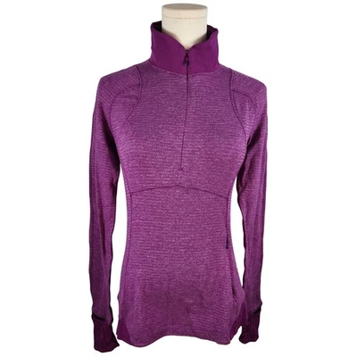 Lululemon Purple Jacket Half Zip Thumbhole Athletic Top Size 6 Scrunch Neck - Image 1 of 4