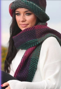 Conjunto de suéter y bufanda de lana Aran Market Country multi morera•Irlanda - Imagen 1 de 7