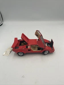 Franklin Mint 1985 Red Lamborghini Countach 5000 S 1/24 Diecast 1991 w Paperwork - Picture 1 of 7