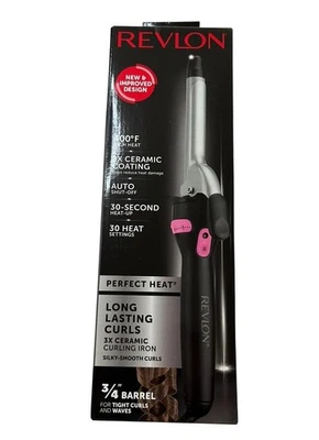 Revlon Ceramic Coating Hair Curling Iron 3/4”Barrel Tight Curls and Waves NWT - Image 1 of 3