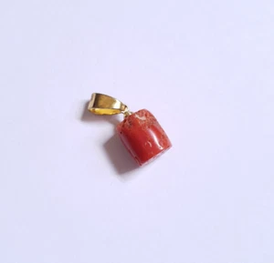 Natural Coral Colgante Italia Rojo con Cuentas Hecho a Mano Collar De - Imagen 1 de 8
