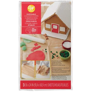 Wilton 3pk Plastic Disposable Table Covers Mats for rolling dough etc - Picture 1 of 3