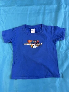 Jonathan Davenport 49 Superman NASCAR T-Shirt Kids 4T Blue Short Sleeve Race - Picture 1 of 9