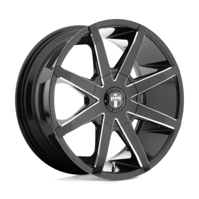DUB S109 PUSH Gloss Black Milled Rim: 20x8.5, 5x114.3/5x127/5x4.5/5x5.0, 30mm - Image 1 of 2