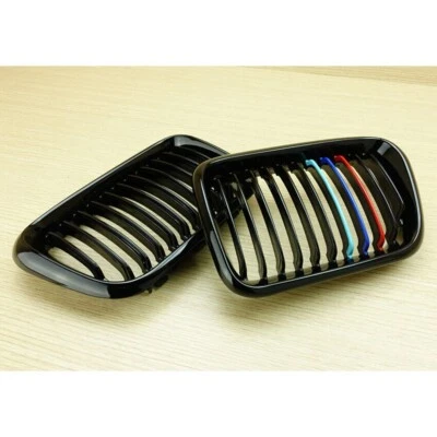 Fits 1997-1998 BMW 3-Series E36 LCI 318i M3 Front Grille Grill Black + M-Color Foto 1 de 4