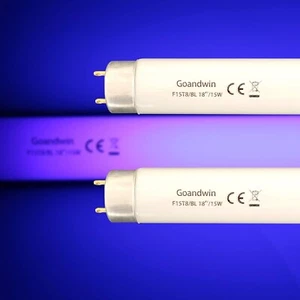 18 inch F15T8/BL 350BL Replacement Black Light Blue Bulbs-2 Pack - Picture 1 of 6
