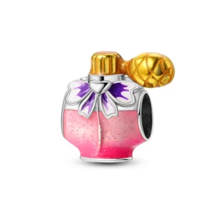 MULA European Enamel Pink Bottle Bead DIY Charm For Bracelet 925 Sterling Silver - Picture 1 of 6