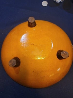 Vintage Munising 11” Round Wooden Wood Dough Footed Bowl  - Image 1 of 3