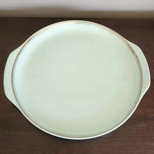 Vintage UNIVERSAL BALLERINA MIST 13" Handled Chop Plate Platinum Trim 1950s Oven - Picture 1 of 8
