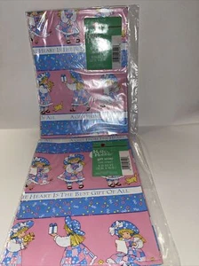 Holly Hobbie VINTAGE 1989 regalo saluto americano confezione 2 fogli 8,33 mq FT. Sigillato - Foto 1 di 4