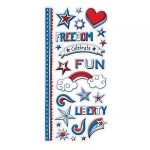 WE R MEMORY KEEPERS - YANKEE DOODLES COLLECTION EMBOSSED STKRS 633356418221 - Picture 1 of 1