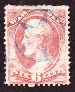 US O86 6c War Department Official Used w/ Blue Star in Circle Fancy Cancel - Picture 1 of 2