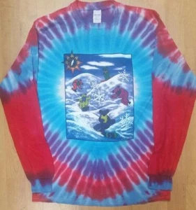 Grateful Dead Snow Boarding Long Sleeve shirt - Dancing Bears Shredding tie dye - Picture 1 of 5
