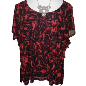212 Collection 3X ruffled lined blouse pull over plus size women's - Picture 1 of 5
