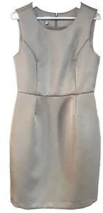 ARMANI COLLEZIONI Gray Satin Cocktail Sleeveless Sheath Dress. Size 6/42, $1025 - Picture 1 of 9