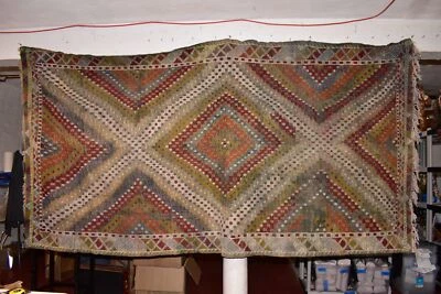 Hand woven Turkish Kilim 126" x 65' Konya Flat Weave Area Rug Boho Tribal Runner - Изображение 1 из 4