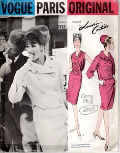 1963 Vintage VOGUE Sewing Pattern B32″ Suit & Blouse (2105R)  LANVIN CASTILLO - Picture 1 of 5