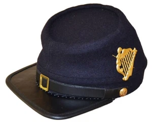 American Civil War Union Kepi Hat With Irish Brigade Badge Large Size 58/59cm - Picture 1 of 4