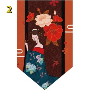 Retro Japanese Noren Drape Curtain Valance Hanging Flag Short Kitchen Triangle - Picture 1 of 19