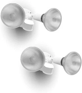 LUTEC 2 Packs 300 Watt Halogen Motion Activated Integrated Dual-Head Floodlight - Picture 1 of 11