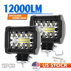 2x 4inch LED Work Light Bar Offroad Spot Flood Pods 4WD ATV SUV Driving Fog Lamp - Picture 1 of 14