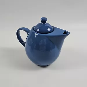 Weltmarkt stürmisch blau glänzende Oberfläche Keramik Art Deco Teekanne mit Deckel **RAR** - Bild 1 von 9
