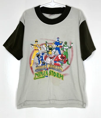 Camiseta Top Manga Contraste Cosmos Vintage Niños ~ 8 Power Rangers Ninja Storm Foto 1 de 4