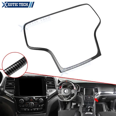 Cubierta bisel consola navegación GPS estilo fibra de carbono para Jeep Grand Cherokee Foto 1 de 4