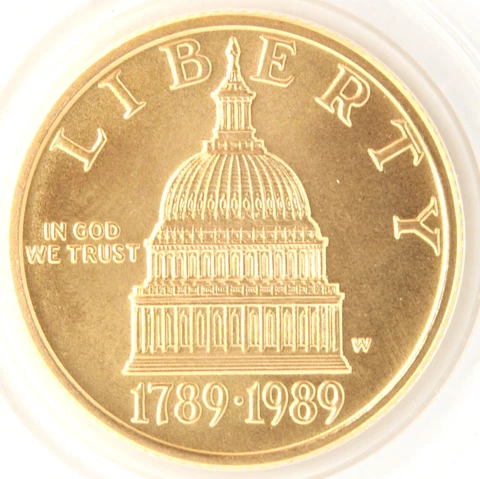 1989 W Congress Commemorative $5 Gold Coin US West Point United States Cover