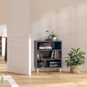 Side Cabinet High Gloss Bookcase Wooden Legs Sideboard Unit Chipboard Furniture - Picture 1 of 6